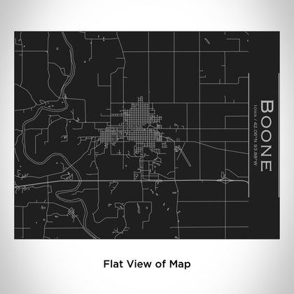 Boone - Bouteille de carte gravée de l'Iowa avec dessus en bambou en noir mat
