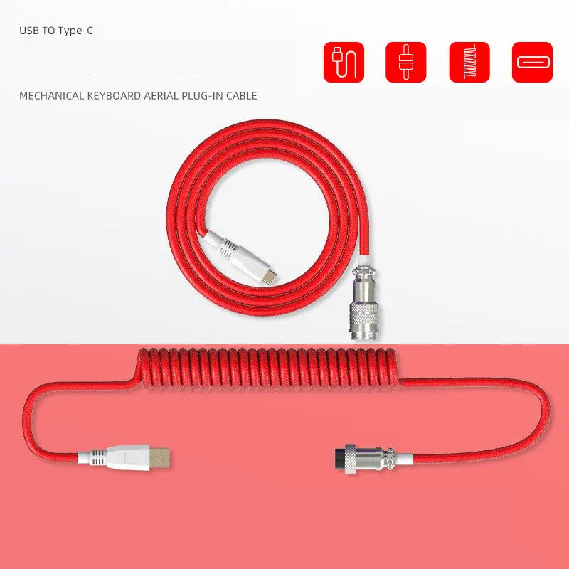 Type-C Detachable Mechanical Keyboard Navigation Cable Maroon Asteria