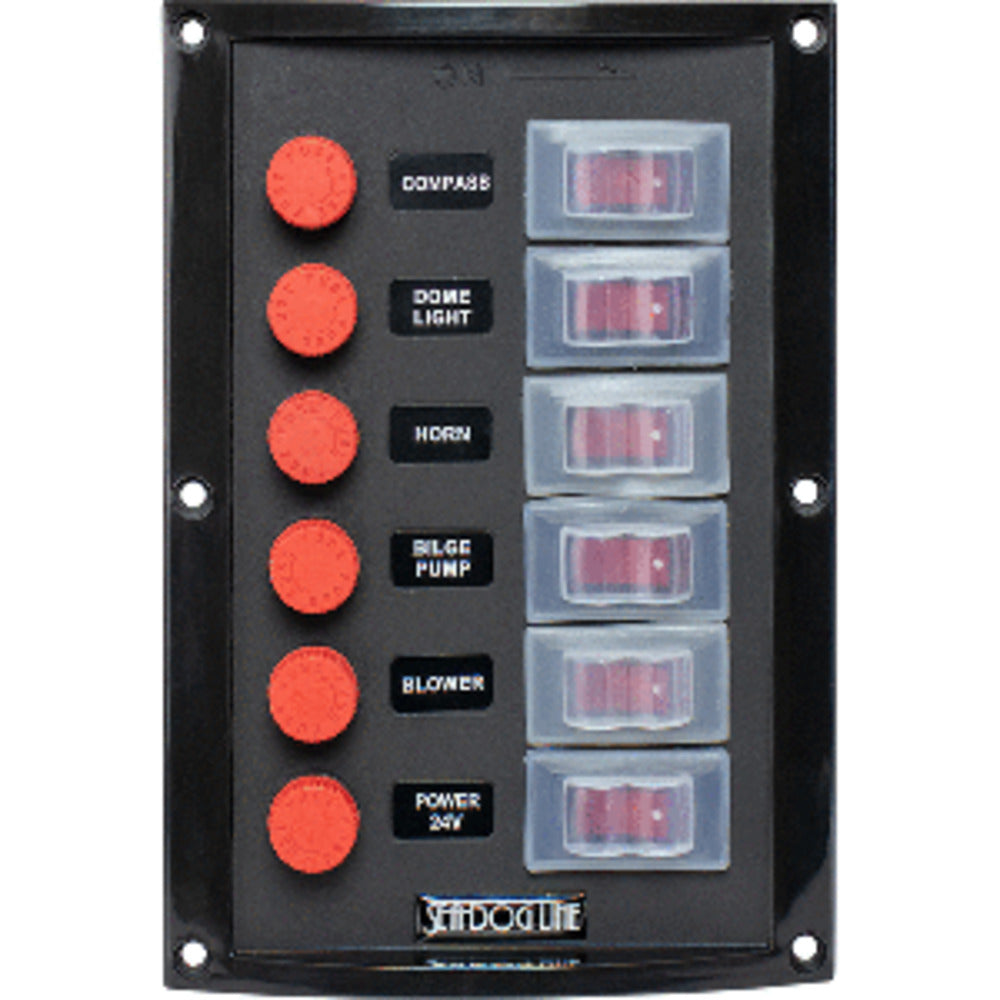 Sea-Dog Splash Guard Switch Panel Vertical - 6 Switch