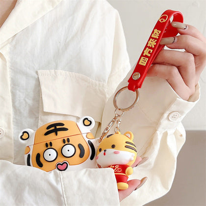 Tiger Wireless Earphone Cartoon Protective Case