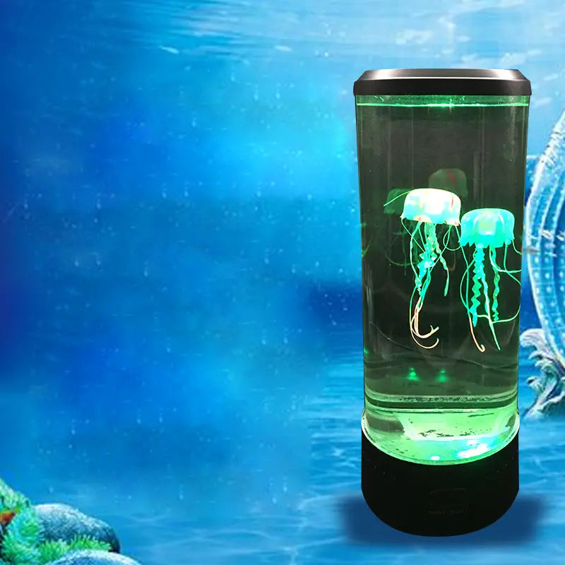 LED Tower Fantasy Jellyfish Lamp With Remote Control Lilac Milo