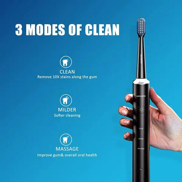 3 Cleaning Modes Waterproof Sonic Electric Toothbrush Lilac Milo