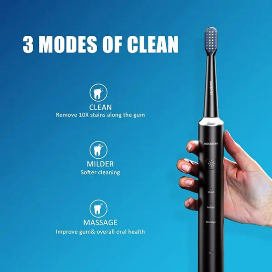 3 Cleaning Modes Waterproof Sonic Electric Toothbrush Lilac Milo