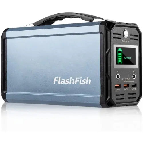 FlashFish 300W Solar Generator 60000mAh Portable Power Station Teal Simba