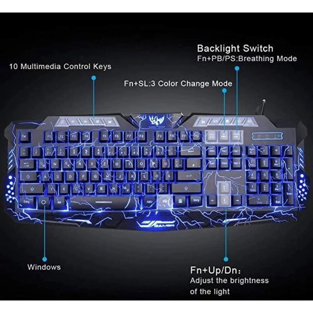 Thunder Fire 2.4G Gaming Keyboard and Mouse Set by Ninja Dragons - Shakefav.com