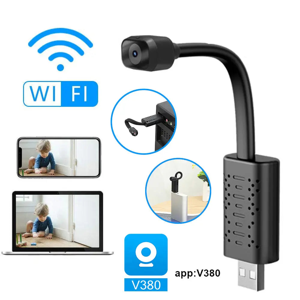 HD 1080P Wifi USB Camera with Night Vision Motion Detection Lilac Milo