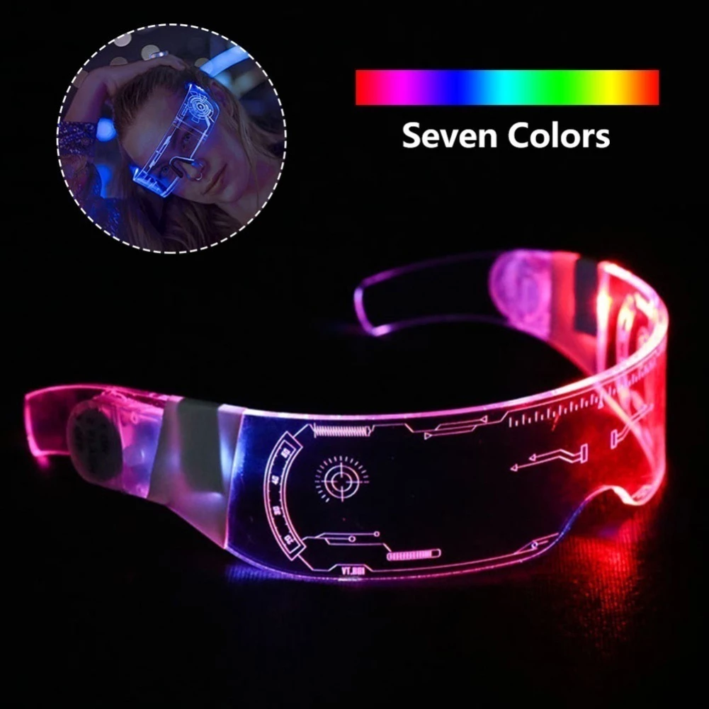 7 Color Decorative Cyberpunk LED Goggles LED Luminous Glasses Lilac Milo