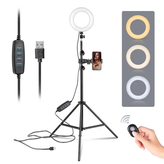 6-inch Ring Light Mountain Clip Light Stand Bluetooth Set Teal Simba