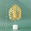 Nordic Marble Base Ginkgo Leaf Metal Ornaments Cabinet Home Decor