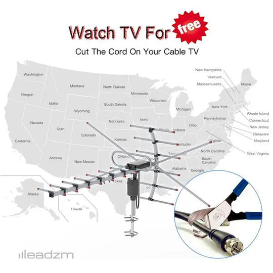 360°Rotation 45-230MHz/470-860MHz 15-22dB Outdoor Antenna Lilac Milo