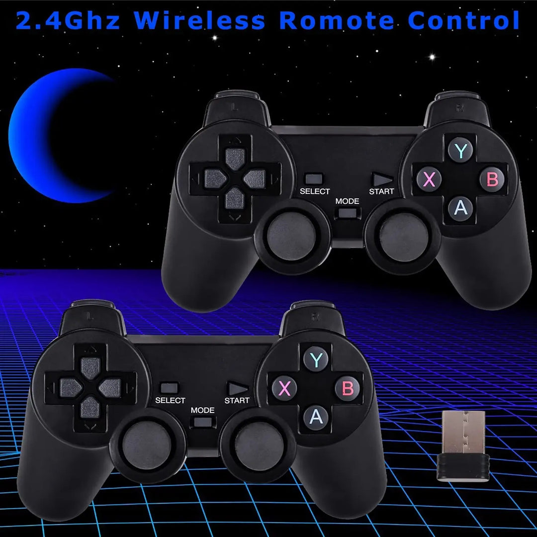 HD 2.4G Double Wireless Gamepad Video Game Console 10000 Games Stick Teal Simba