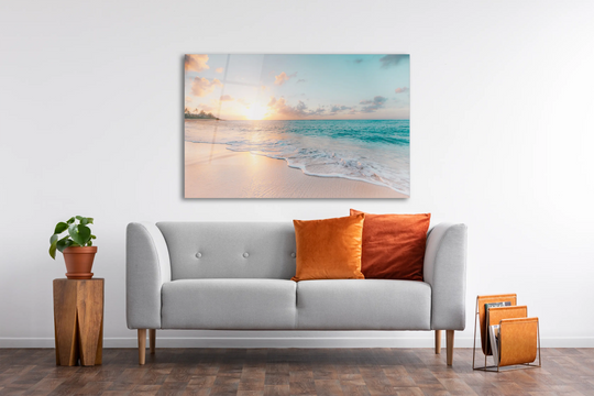 Glass Wall Art -Sea & Waves  (18x28 inches - 46x72cm) - Shakefav.com