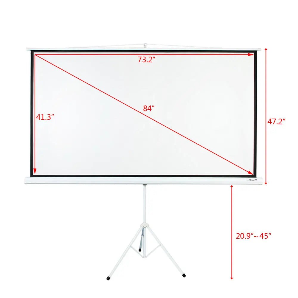 84 INCH 16:9 HD Portable Tripod Pull Up Projector Screen Curtain Lilac Milo