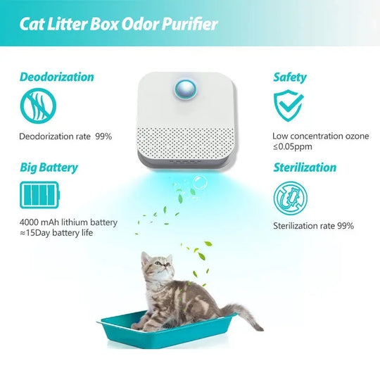 Smart Cat Odor Purifier for Cat Litter Box Deodorizer Dog Air Cleaner - Shakefav.com