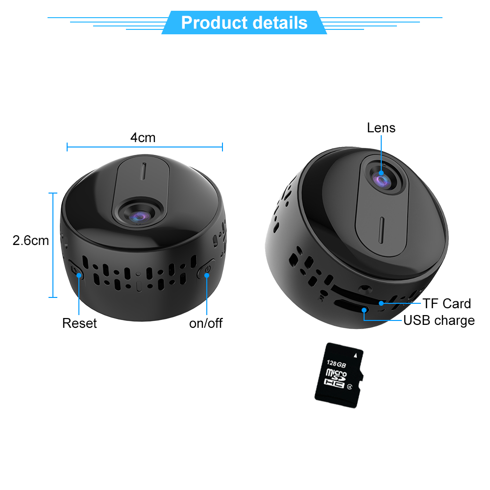 2MP 1080P HD Wifi Camera Smart Home Security Mini Camcorder Teal Simba