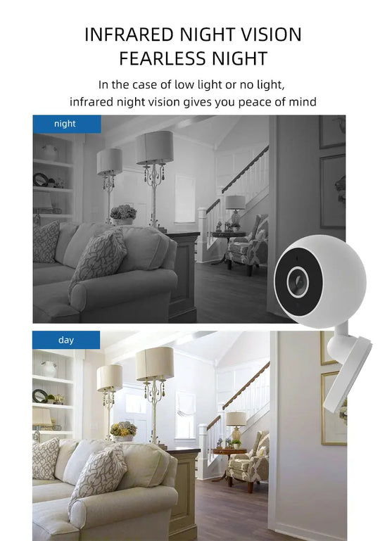 Smart Wifi Camera HD 1080P Network Home Security Camera 360° Rotate Lilac Milo