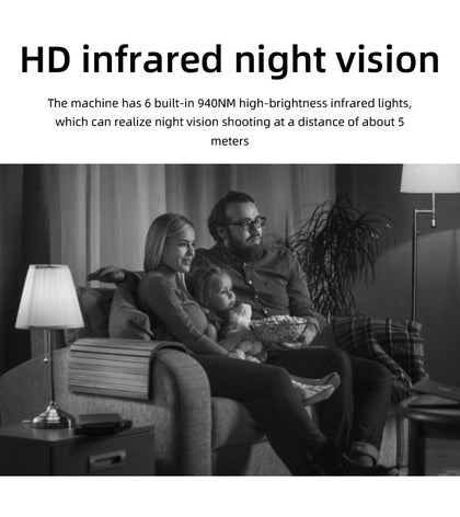 Caméra intérieure de sécurité de mini caméra de vision nocturne sans fil WiFi 1080P 