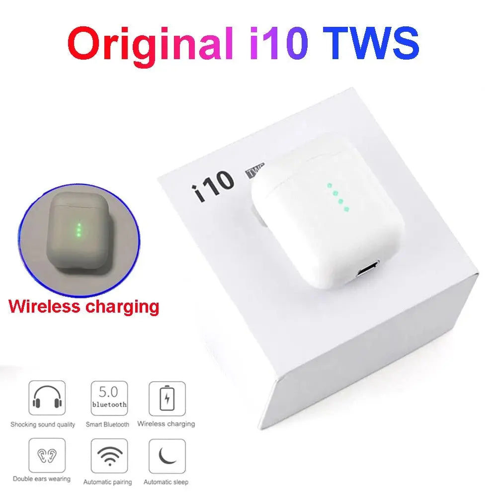 Wireless charging Bluetooth i10 TWS for Iphone12 Huawei Xiaomi Teal Simba