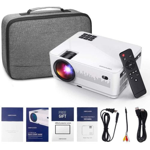 LCD Video Projector with Carrying Case Mini Movie Projector with HDMI