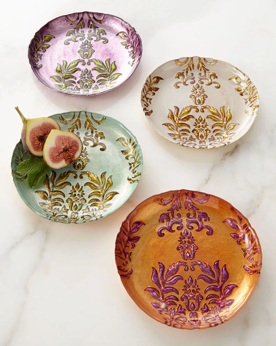 Set/4 Damask 6" Canapé Plates - Shakefav.com