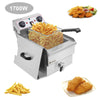 1.7KW 12.5QT/11.8L Stainless Steel Faucet Single Tank Deep Fryer