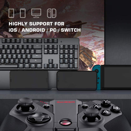 Contrôleur de jeu sans fil Bluetooth avec manette de jeu ABXY magnétique