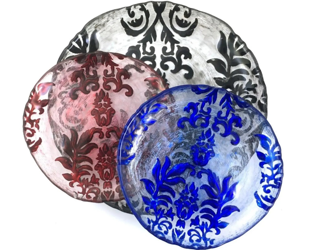 Set/4 Damask 6" Canapé Plates - Shakefav.com