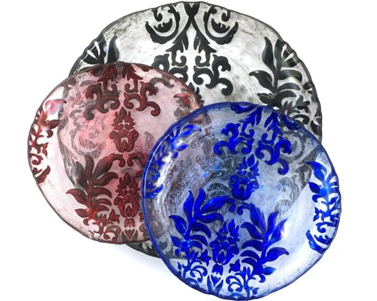 Set/4 Damask 6" Canapé Plates - Shakefav.com