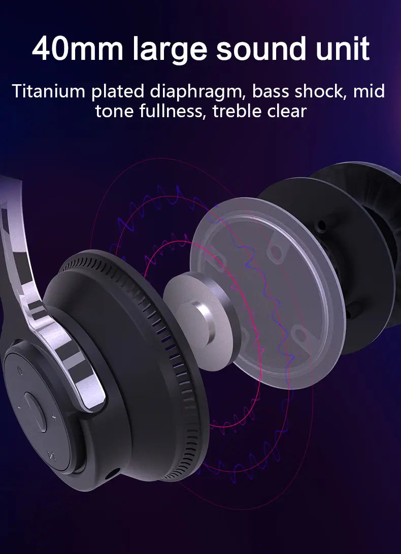 Colorful LED Lights Bluetooth Headphone Bass Wireless Earphones - Shakefav.com