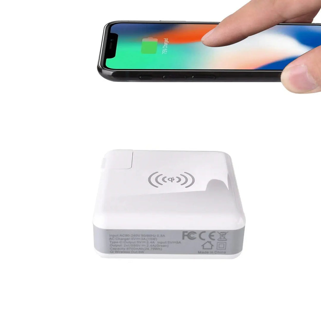 World Wide Multi-Power Gizmo With Wireless Charger And Stored Power Salmon Lucky