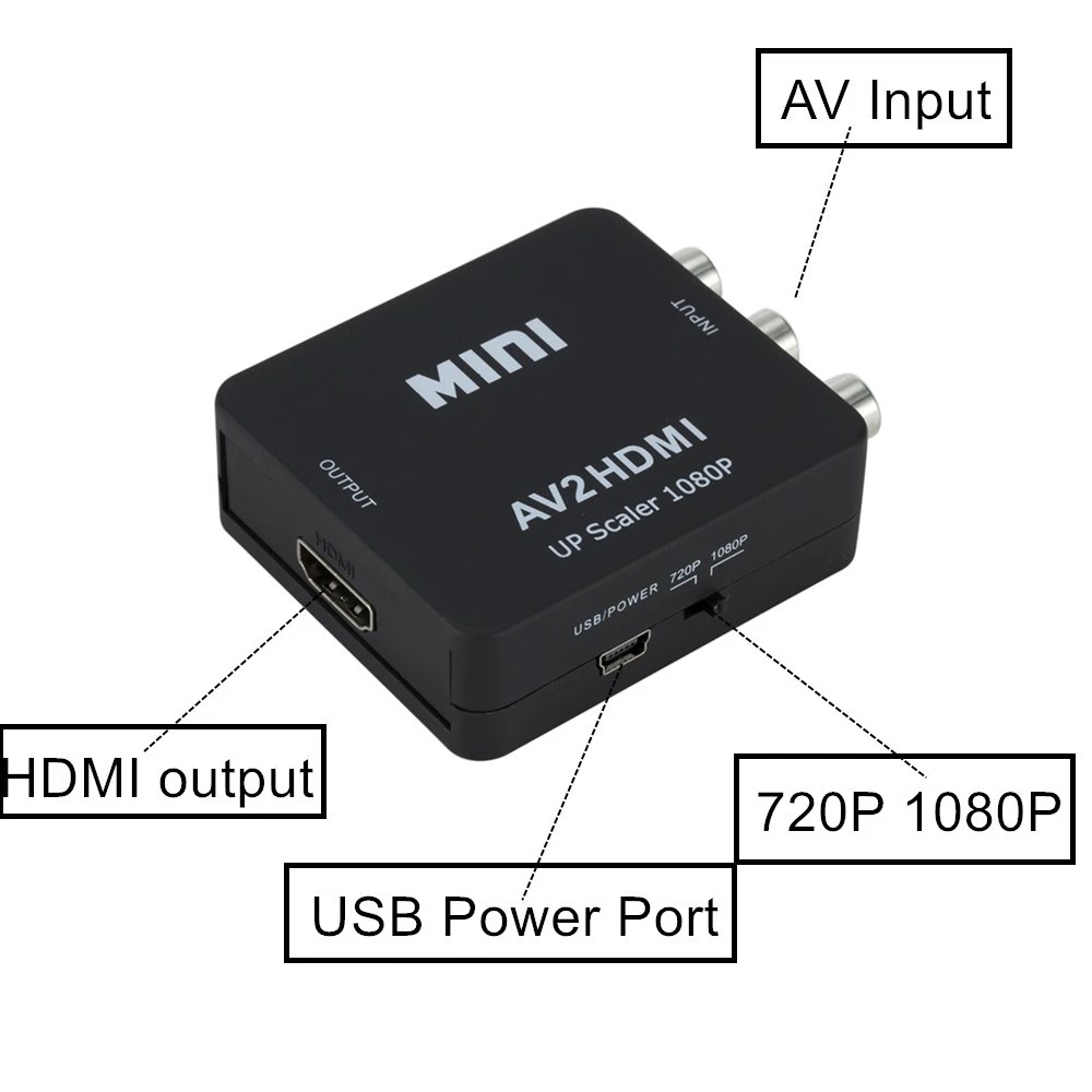 AV To HDMI-compatible Switch Box AV2HDMI Converter