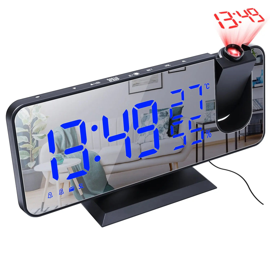 LED Digital Smart Alarm Clock Projector with FM Radio Lilac Milo