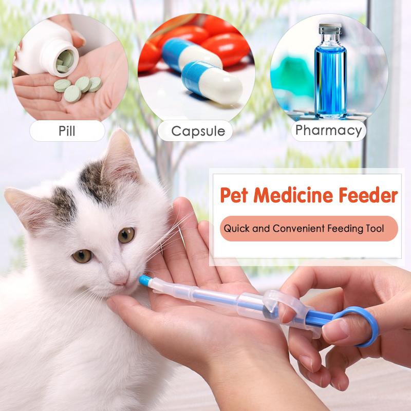 Medicine Syringe Tablet Pill Gun Piller Pet Dispenser Medicine Lilac Milo