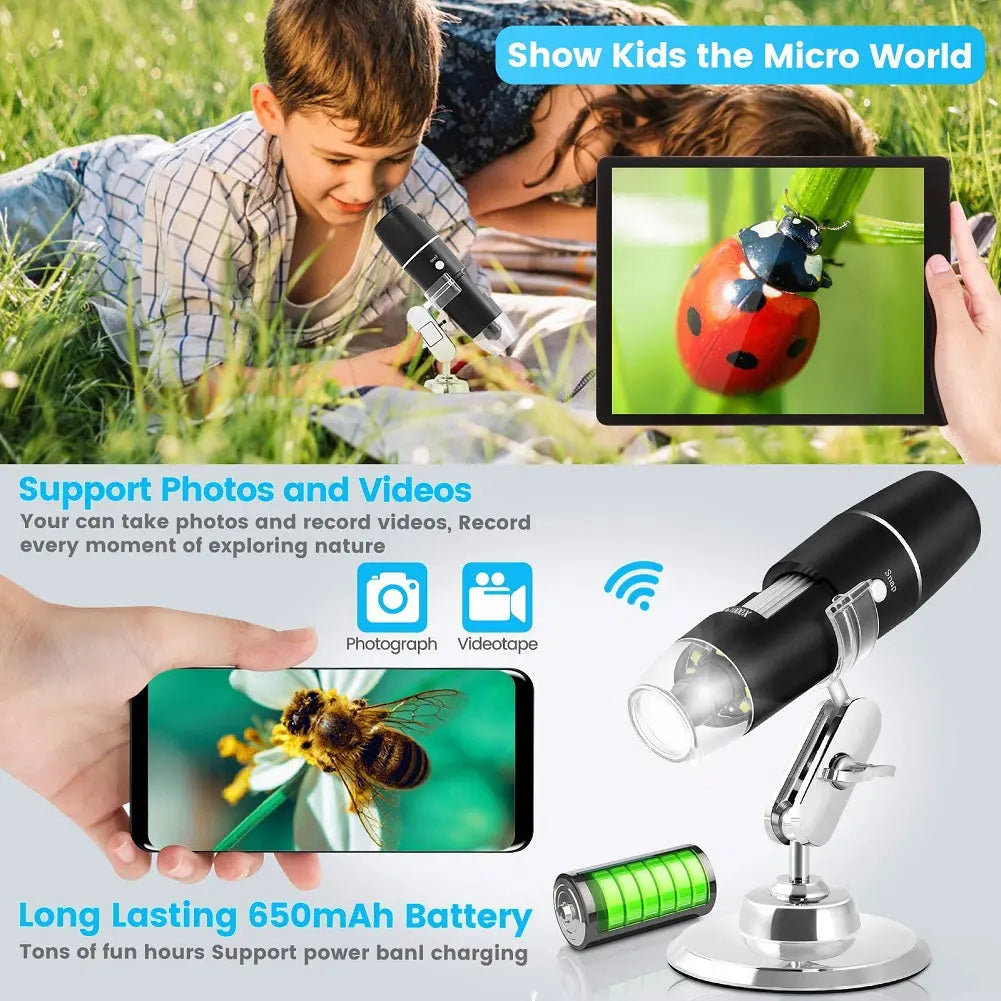 WiFi Handheld Digital Microscope iOS & Android Compatible Lilac Milo