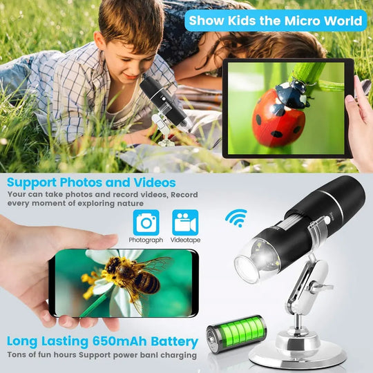 WiFi Handheld Digital Microscope iOS & Android Compatible Lilac Milo