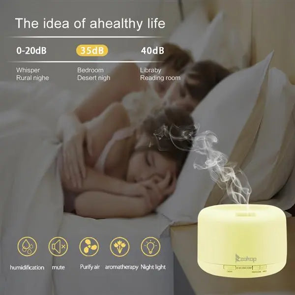 US Plug 500ML Color Cycling Aroma Diffuser with Remote Controller Lilac Milo