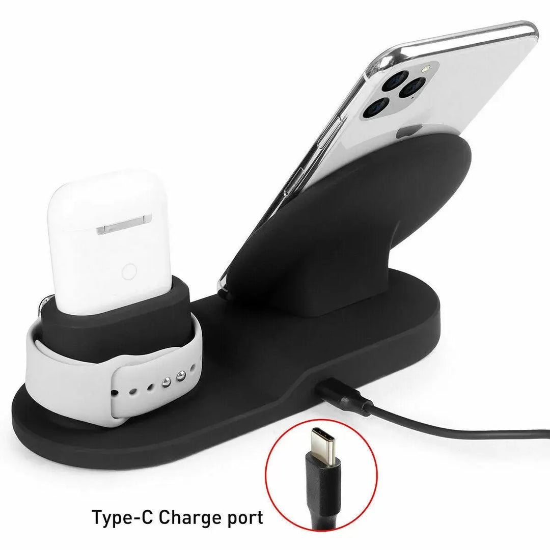 3 in 1 Wireless Fast Charger Stand Dock Lilac Milo