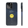 Smiley Face in Space Believe Slim Case pour iPhone série 14