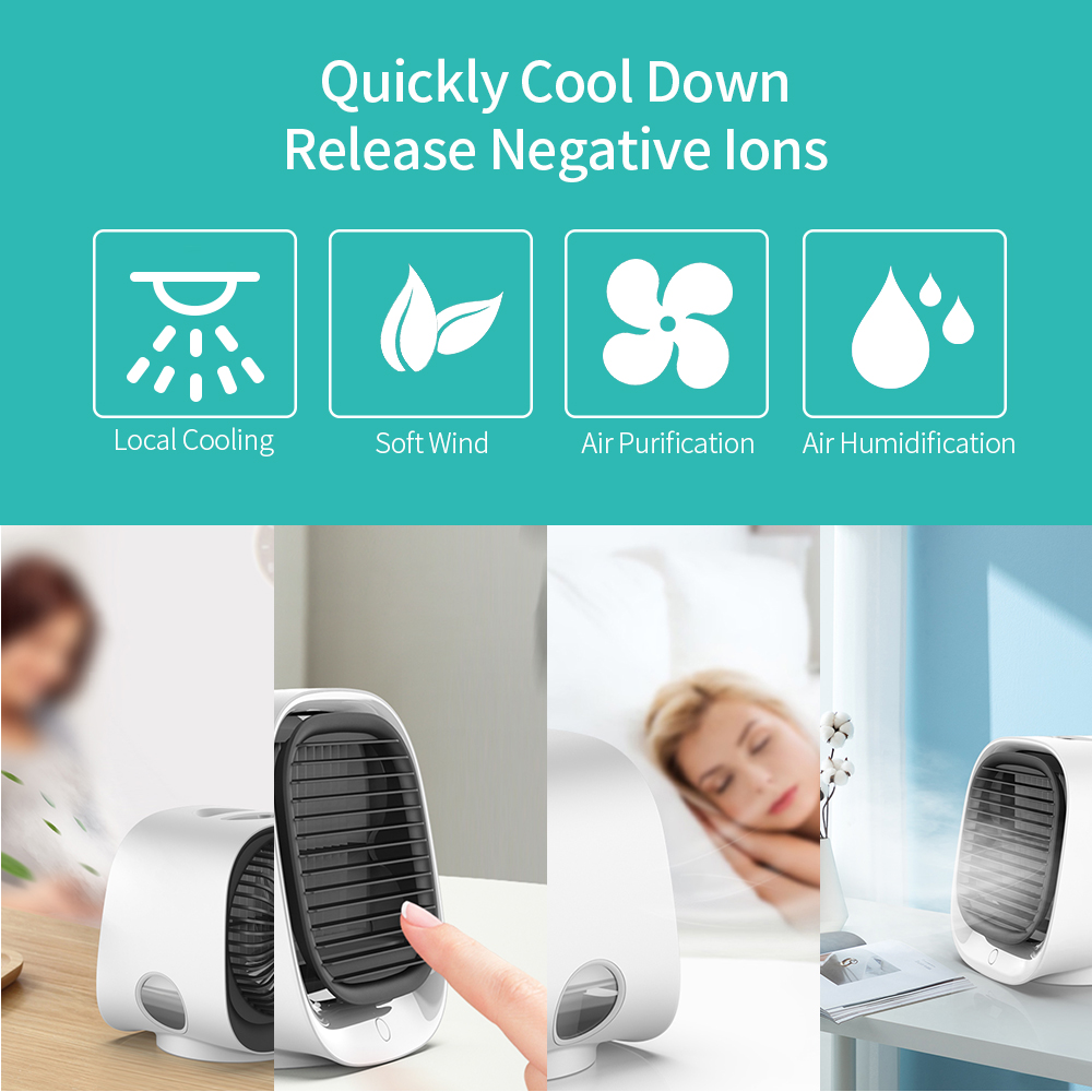 Portable USB Air Cooler Fan Mini Desktop Air Conditioner