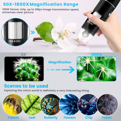 WiFi Handheld Digital Microscope iOS & Android Compatible