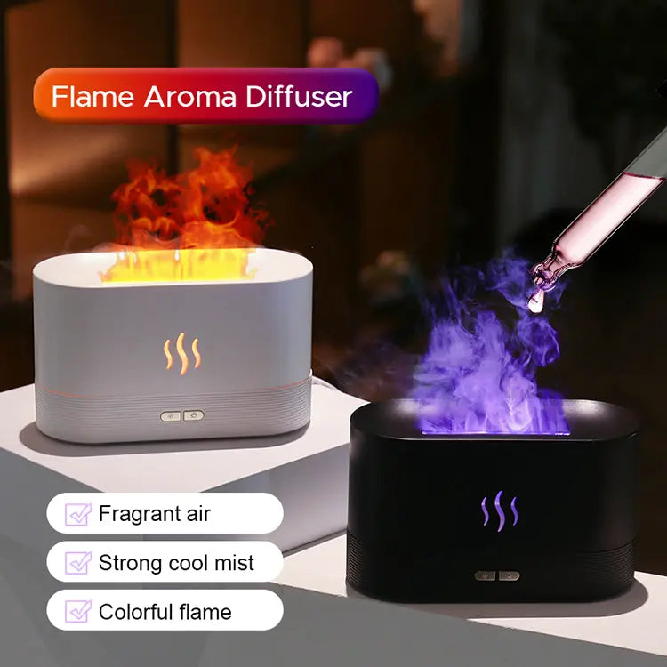 Colorful Flame Air Humidifier USB Aroma Diffuser Lilac Milo