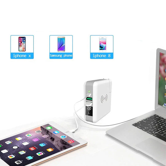 World Wide Multi-Power Gizmo With Wireless Charger And Stored Power Salmon Lucky