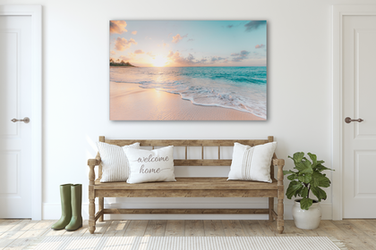 Décoration murale en verre – Mer et vagues (18 x 28 pouces – 46 x 72 cm)