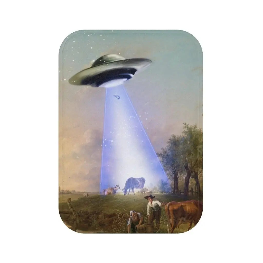 UFO Abducting Cow Bath Mat Home Accents - Shakefav.com