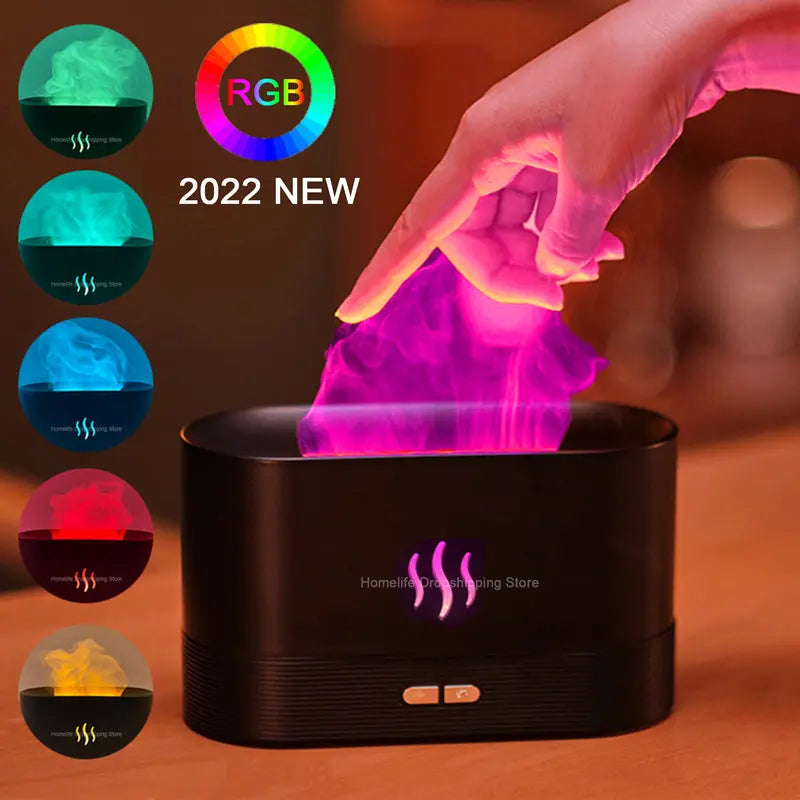 Colorful Flame Air Humidifier USB Aroma Diffuser Lilac Milo