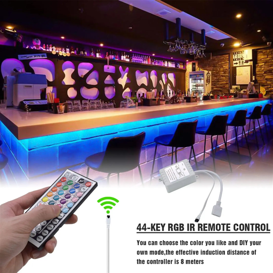 150-LED SMD3528 24W RGB IR44 Light Strip with IR Remote - Shakefav.com