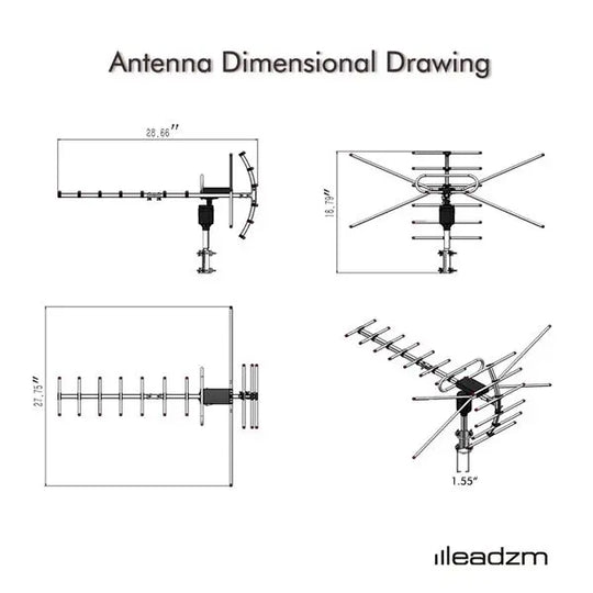 360°Rotation 45-230MHz/470-860MHz 15-22dB Outdoor Antenna Lilac Milo