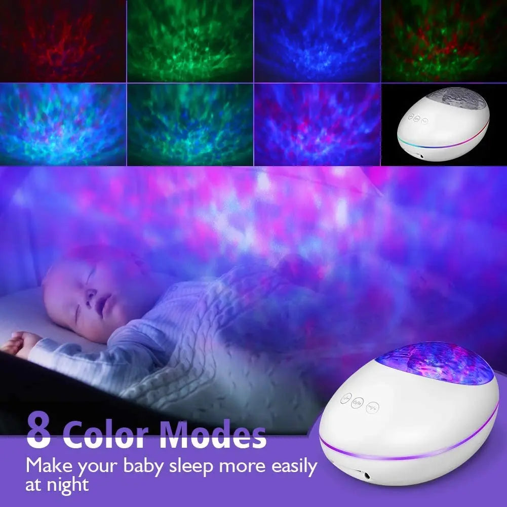 Portable Ocean Wave Projector Night Light Bluetooth Music Player Lilac Milo