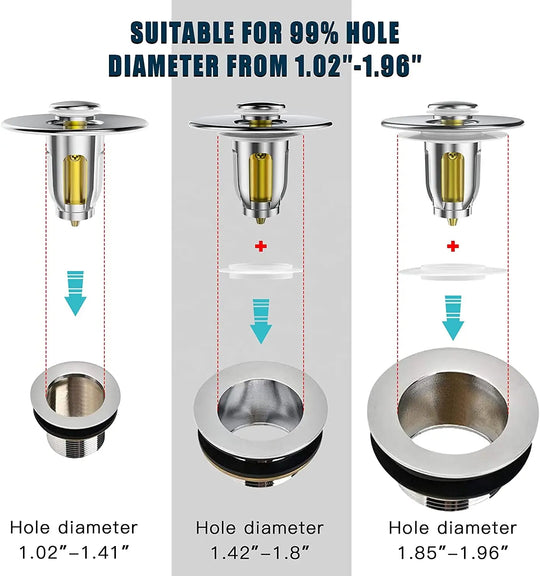 UNIVERSAL WASH BASIN BOUNCE DRAIN FILTER - Shakefav.com