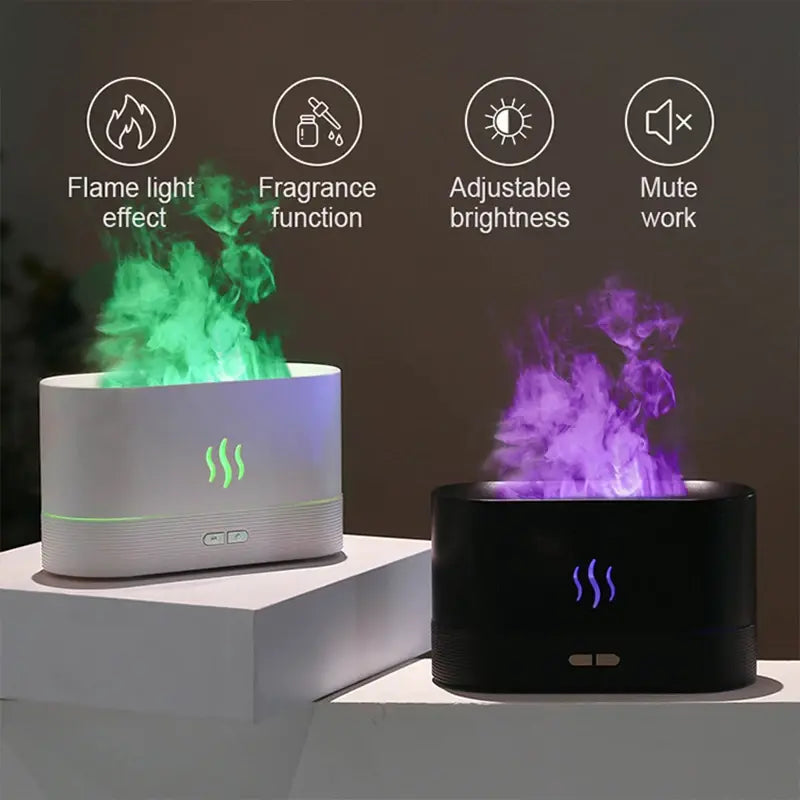 Colorful Flame Air Humidifier USB Aroma Diffuser Lilac Milo